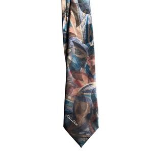 Oscar de la Renta Studio Tie Silk Blend Abstract Art to Wear Menswear